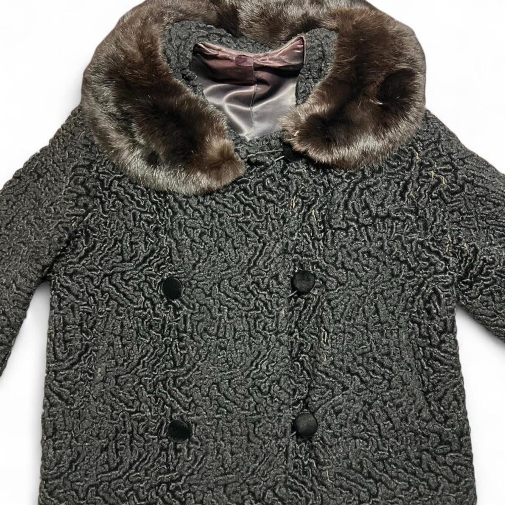 Vintage Fredrick & Nelson Black Lamb Wool and Mink Coat Jacket